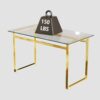 Modern Glass Dining Table Set For 4 With Golden Plating Legs And Chairs - Transparent - Image 10