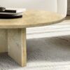 Elegant Marble Coffee Table Set Natural Stone - Gold Yellow Beige, Small Living Room Table Duo - Beige / Gold / Beige / Yellow - Image 7