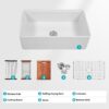 Kitchen Sink Workstation 33" Single Bowl Sink With Work Surface - White - Image 9