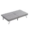 Modern Sofa Bed With Wood Frame And Stainless Legs - Gray - Image 7