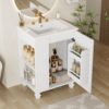 Classic Retro 24" Bathroom Vanity With Sink, Door Shelf, Side Open Storage Frame, Soft Closing Door - White - Image 2