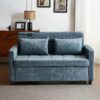 Loveseat Sofa Pull Out Sofa Bed Sleeper Sofa With A Reversible Backrest Cushion, Side Pockets, 2 USB Ports And A Phone Holder For Living Room - Blue - Image 8