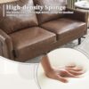Mid Century Modern Loveseat Sofa With USB, 2 Seater Couch, Removable Pillow Covers - Brown - Image 6