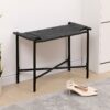 Handwoven Paper Rope Foot Rest Shoes Stools Ottomans For Entryway, Living Room, Bedroom & Office - Black - Image 8