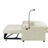 Modern Loveseat Pull Out Sofa Bed With Adjustable Backrest, Two Cup Holders, A Phone Holder, Three Charging Ports And Side Storage Pockets For Living Room - Beige - Image 24