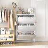 Modern Shoe Storage Cabinet With 3 Flip Drawers And Metal Frame For Entryway - Brushed Nickel - Image 4