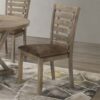 Dining Chairs Modern Farmhouse Rustic Look Distressed Design Ladderback Solid Wood (Set of 2) - Grayish Brown - Image 4