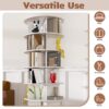6 Tier Spinning Shoe Rack, Free Standing 360° Revolving Shoe Organizer - White - Image 8