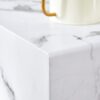 Minimalist Marble Patterned Coffee Table With Black Metal Legs - White / Black - Image 10