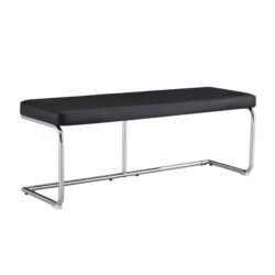 Shoe Changing Bench With Silver Metal Legs For Versatile Use - Black