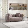 Soft Beanbag Chair With High Resilience Foam Core For Two People - Brown - Image 13