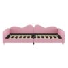 Full Size Upholstered Daybed, Sherpa Fabric Sofabed With Cloud-Shaped Backrest, No Box - Spring Needed - Pink - Image 6