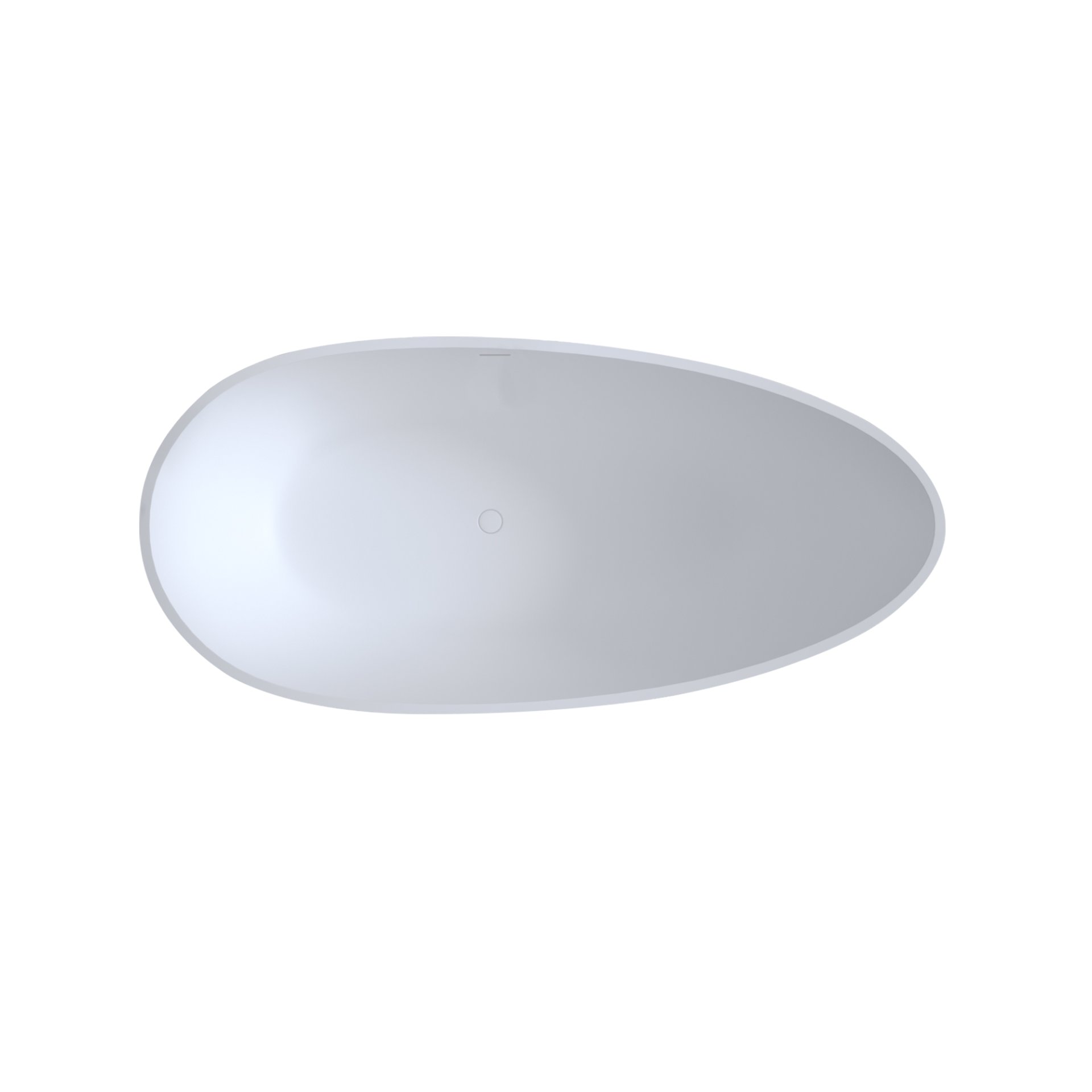 Solid Surface Matte Tub, Freestanding Solid Surface Resin Stone Bathtub, Solid Surface Matte White Soaking Tub, Free Standing Tub With Overflow And Pop-Up Drain - Matte White - Image 12