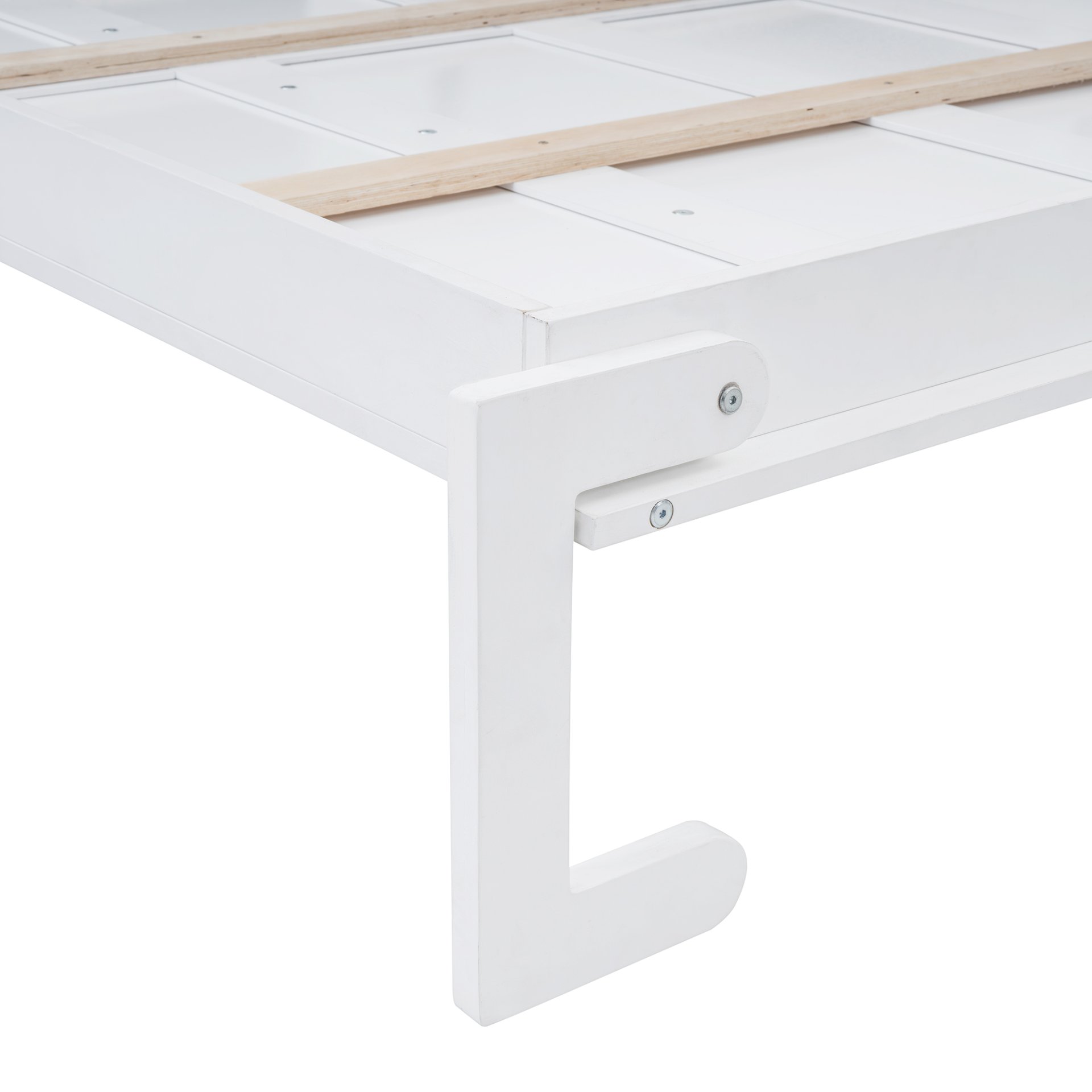 Full Size Space Saving Murphy Wall Bed With Top Cabinets, Flexible Slats - White - Image 9