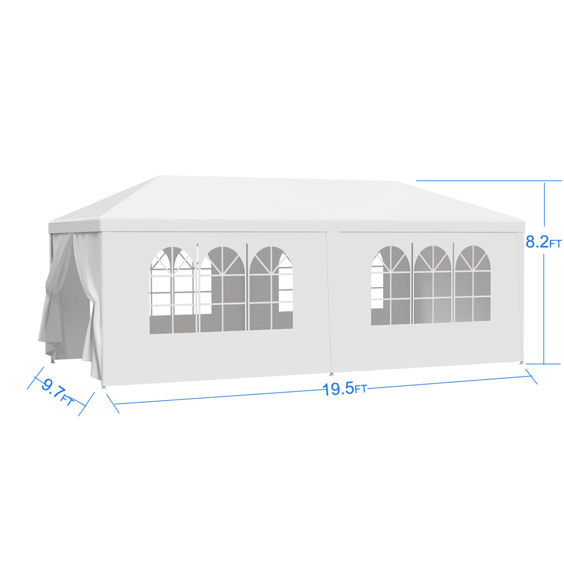 Wedding Party Canopy Tent Outdoor Gazebo With 6 Removable Sidewalls - White - Image 3
