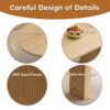 Oval Dining Table For 6 People With Wood Strip Base - Burly Wood - Image 5