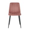 Interior Velvet Dining Chair, Modern Kitchen Dining Chair With Cushion Back, Upholstered Side Chair With Black Coated Metal Legs, Family Kitchen Dining And Living Room (Set of 4) - Pink / Black - Image 5