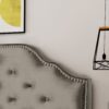 Luella - Button Tufted Full / Queen Upholstered, Metal Panel Headboard - Gray - Image 4