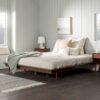 Mid-Century Modern Solid Wood King Platform Bed Frame - Walnut - Image 5