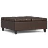 Harrison - Large Square Coffee Table Storage Ottoman - Brown - Image 6