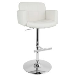 Stout - Contemporary Adjustable Barstool With Swivel - White