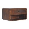 Large Curve Floating Bedside Table - Brown - Image 3