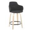 Boyne - Contemporary Fixed Height Counter Stool With Swivel Round Footrest (Set of 2) - Natural / Dark Gray - Image 2