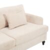 Mid Century Modern Chenille Fabric Loveseat Sofa With Brown Wood Feet, 2 Seat Upholstered Couch For Living Room And Bedroom - Beige - Image 18