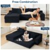 Modern L Shaped Sectional Couch With Memory Foam And Steel Frame - Black - Image 7