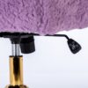Office Chair, Artificial Rabbit Hair Home Office Chair With Golden Metal Base, Adjustable Desk Chair Swivel Office Chair, Vanity Chair - Violet - Image 13