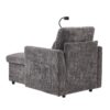 Multifunctional Recliner With Storage Backrest And Cell Phone Bracket Chenille For Living Room And Bedroom - Gray - Image 18