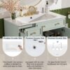 36" Bathroom Vanity With Sink, Soft Close Doors, Adjustable Shelves - Green - Image 8
