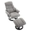 Recliner Chair With Ottoman Modern 360° Swivel Lounge Chair With Footstool Chenille Fabric 5 Point Vibration Massage Seat Heating & 140° Adjustable Backrest - Gray - Image 13