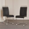 Dining Chairs Set, Kitchen Modern Metal Chairs With Padded Seat High Back And Sturdy Chrome Legs, Chairs For Dining Room (Set of 4) - Black - Image 10