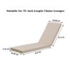 2 Piece Outdoor Chaise Lounge Cushion Set Replacement Cushions For Patio Furniture - Khaki - Image 5