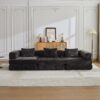 Convertible Floor Sofa Bed With Fixed Shape Frame, Boneless Modular Sectional Sofa, For Living Room - Black - Image 11