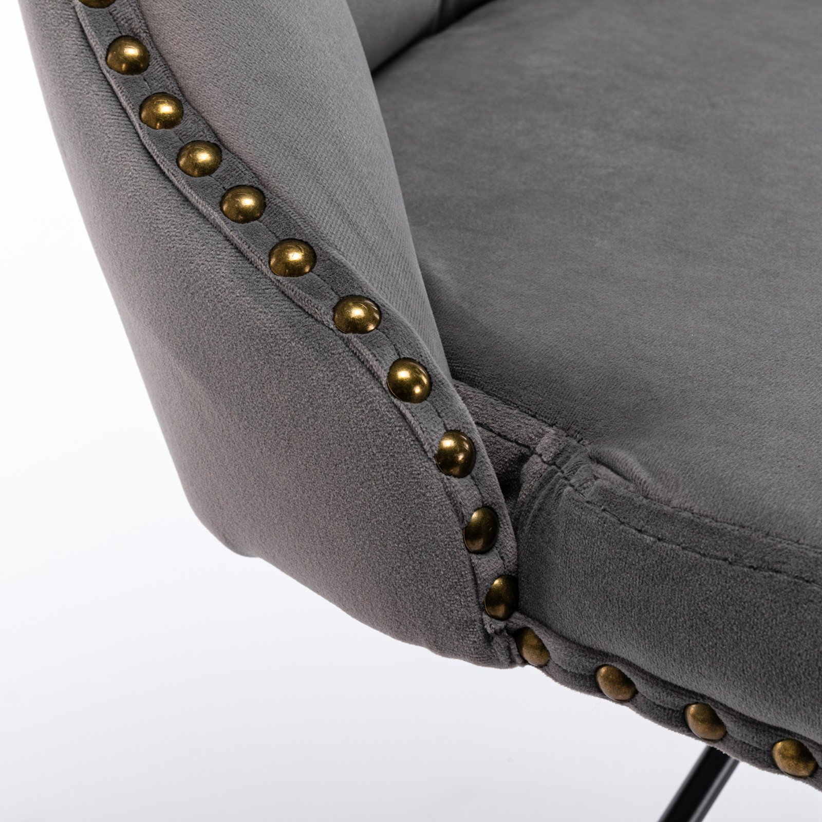 Swivel Velvet Barstools Adjusatble Seat Height, Modern Upholstered Bar Stools With Backs Comfortable Tufted For Home Pub And Kitchen Island (Set of 2) - Gray - Image 11