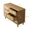 Modern Rattan Dresser With 6 Drawers For Bedroom And Living Room - Oak - Image 3