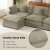 Modern Sofa Modular Sofa Couch Upholstered Corduroy, L - Shape Sectional Sofa With Side Storage Pockets For Living Room - Brown - Image 14