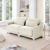 Elegant 2 Seater Sofa With Lumbar Pillows And Ergonomic Design - Beige - Image 4
