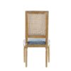 French Country Dining Chairs With Elegant Cane Backrest & Upholstered Seats Frame (Set of 2) - Slate Blue - Image 12