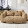 Comfortable Dual Beanbag Chair With High Resilience Foam Core For 2 People In Coffee - Coffee - Image 2