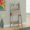 Computer Desk For Home Office, Laptop, Leaning, Storage Shelves, Contemporary & Modern - Taupe - Image 5