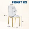 Luxury Simple Chair (Set of 4) Material High Resilience Dining Chair - White / Gold - Image 3