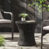 Thrive - Hourglass Rattan Table With No Glass Top - Black - Image 4