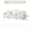 Modern Chenille Oversized Deep Seat Sectional Sofa, Large 3 Seater Modular Sofa With Pillows - Beige - Image 3