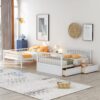 Full Over Full Bunk Bed With Drawers, Convertible Beds - White - Image 4