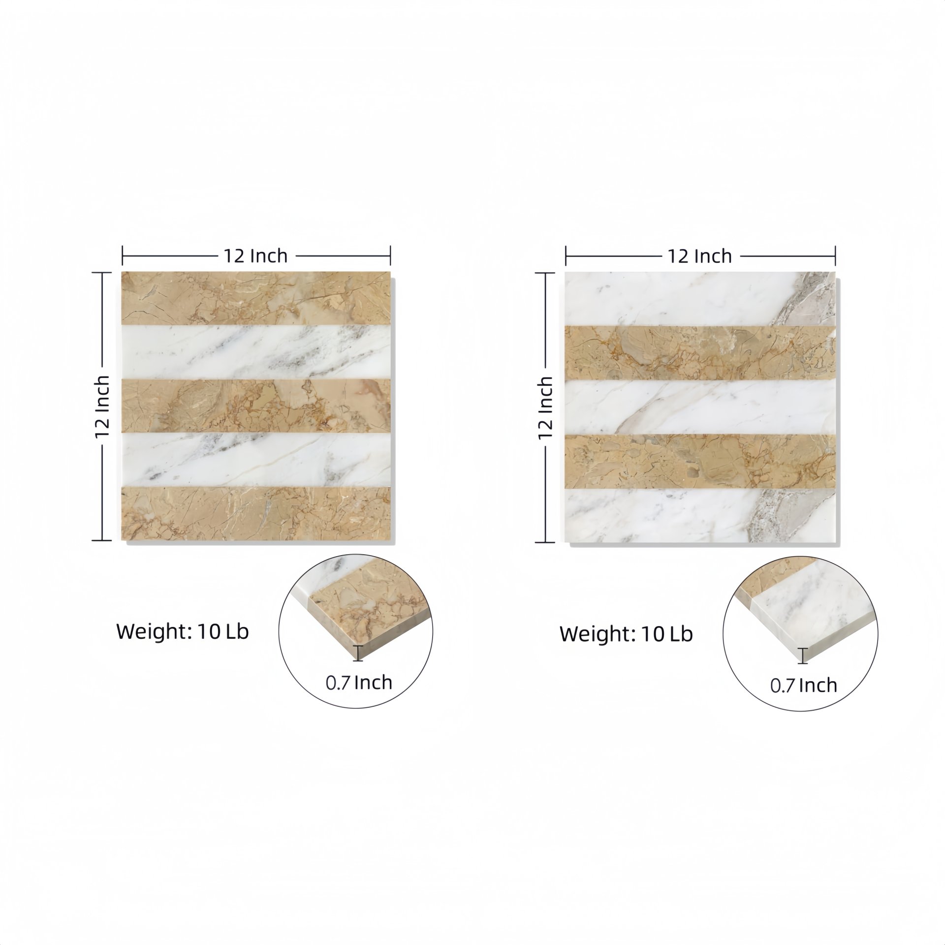 Elegant And Waterjet Polished Marble Tile For Floor And Wall Stone - White / Gold - Image 3