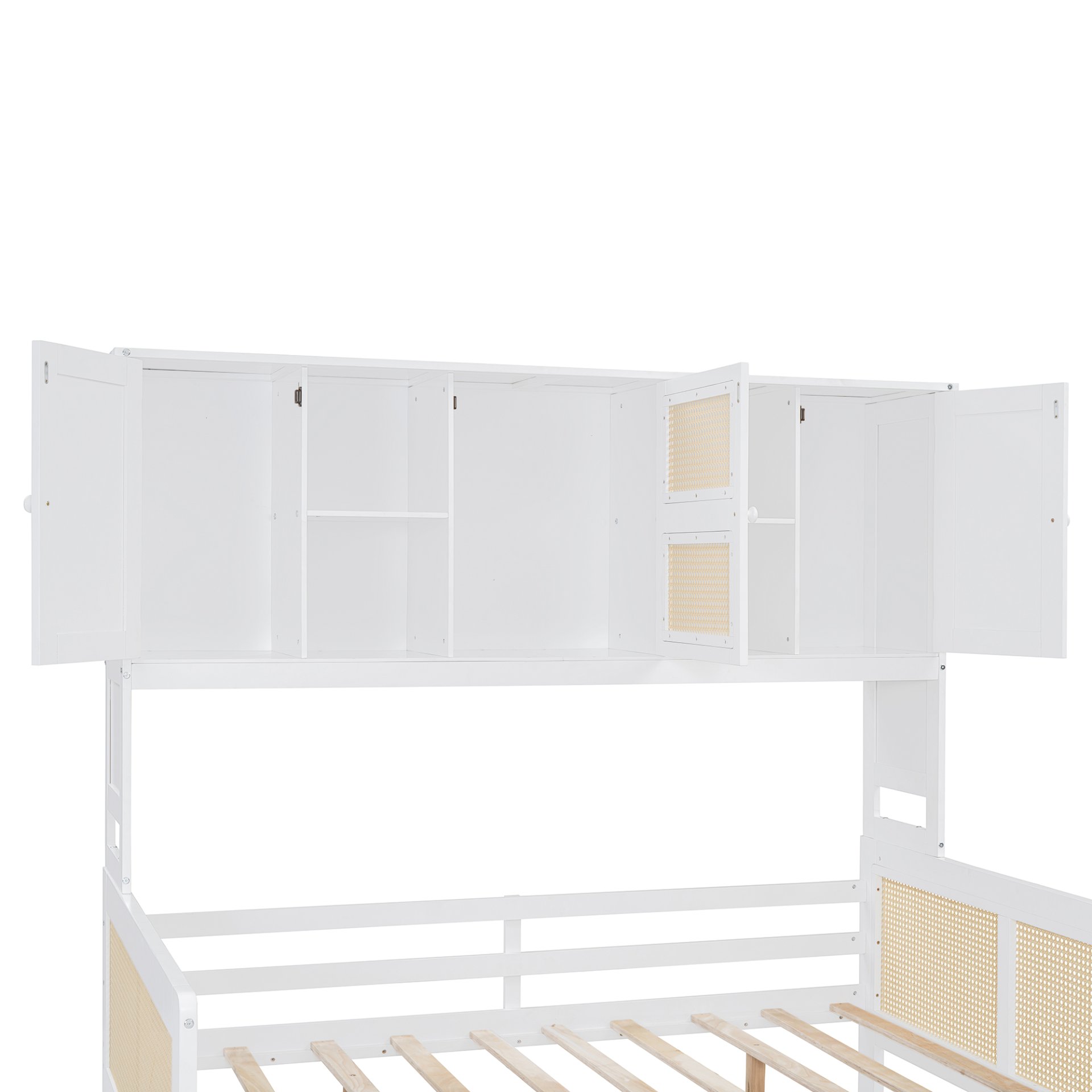 Full Size Wooden Daybed & Twin Size Trundle, And All In One Cabinet And Shelf - White - Image 18