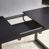Square Extendable Dining Table With Metal Leg, Modern Space Saving Kitchen Table For Living Room - Black - Image 6